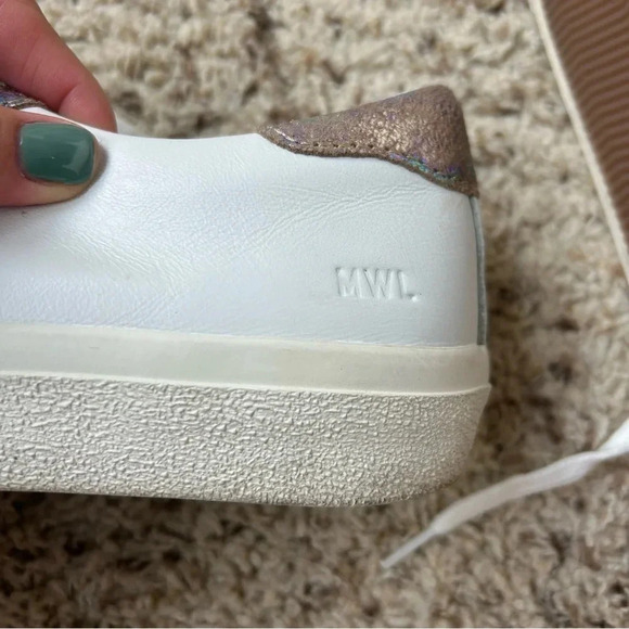 Madewell Sidewalk Low-Top Sneakers in Iridescent Leather Size 7 - Picture 11 of 12